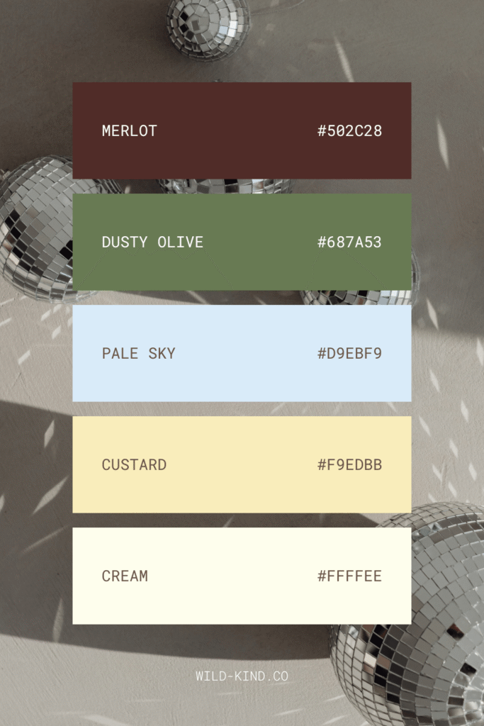 A website color palette for business coaches and brand strategists in bold, unexpected tones