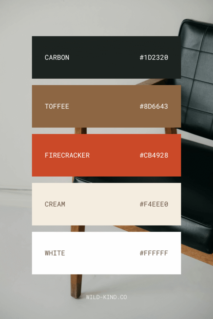 A website color palette for brand strategists and business coaches in bold, punchy tones