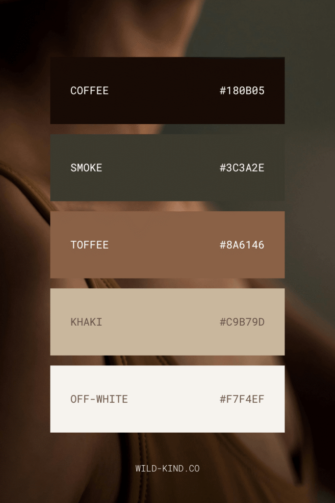 A website color palette for executive coaches and consultants in dark, moody tones
