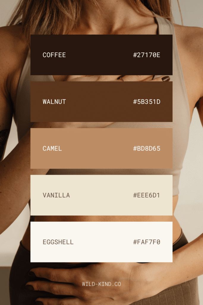 A website color palette for consultants and online educators in warm, toasty tones