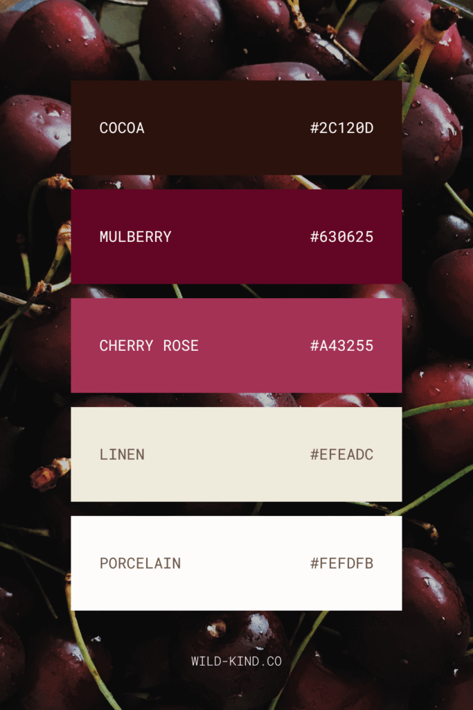 A website color palette for therapists and counselors in deep, rich tones
