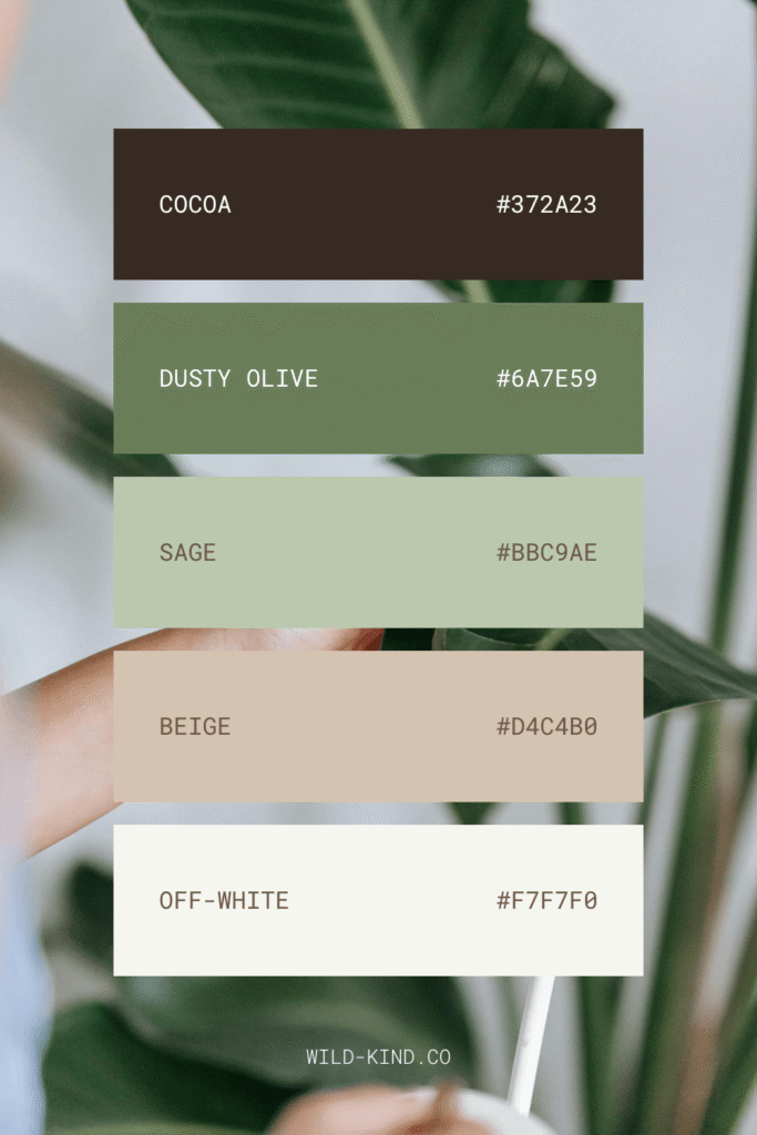 A website color palette for wellness brands and health coaches in warm earthy tones
