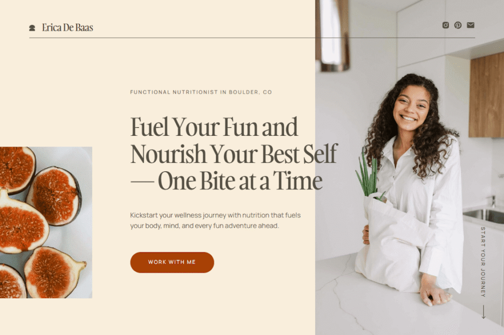 Showit website template section showcasing modern design with clear font hierarchy and clean layout